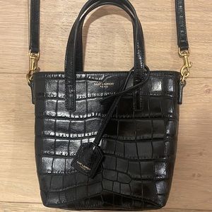 Saint Laurent croc embossed nano crossbody